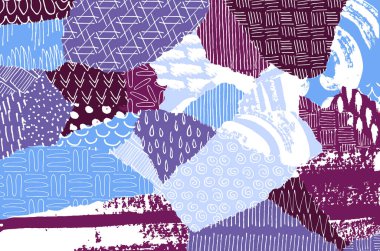 Soyut siyah konturlar, el vektör desen çizdi. Geometrik tarzı Retro soyut desen. Soyut çok renkli geometrik desen.