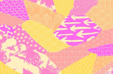 Soyut siyah konturlar, el vektör desen çizdi. Geometrik tarzı Retro soyut desen. Soyut çok renkli geometrik desen.