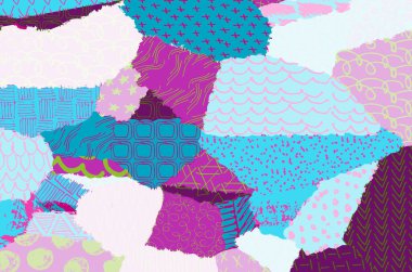 Soyut siyah konturlar, el vektör desen çizdi. Geometrik tarzı Retro soyut desen. Soyut çok renkli geometrik desen.