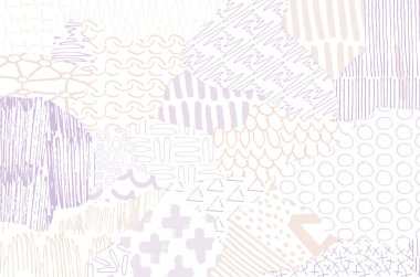 Soyut siyah konturlar, el vektör desen çizdi. Geometrik tarzı Retro soyut desen. Soyut çok renkli geometrik desen.