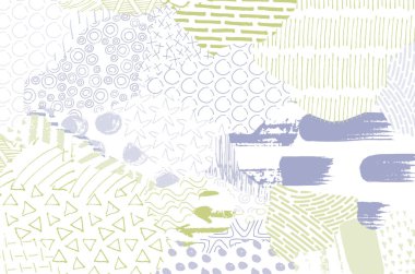 Soyut siyah konturlar, el vektör desen çizdi. Geometrik tarzı Retro soyut desen. Soyut çok renkli geometrik desen.