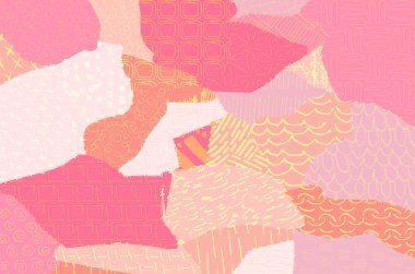 Soyut siyah konturlar, el vektör desen çizdi. Geometrik tarzı Retro soyut desen. Soyut çok renkli geometrik desen.