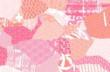 Soyut siyah konturlar, el vektör desen çizdi. Geometrik tarzı Retro soyut desen. Soyut çok renkli geometrik desen.