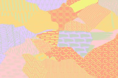 Soyut siyah konturlar, el vektör desen çizdi. Geometrik tarzı Retro soyut desen. Soyut çok renkli geometrik desen.