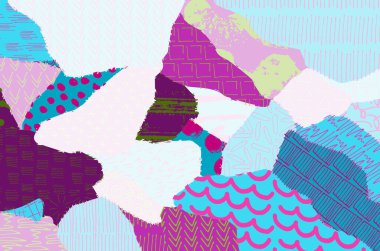 Soyut siyah konturlar, el vektör desen çizdi. Geometrik tarzı Retro soyut desen. Soyut çok renkli geometrik desen.