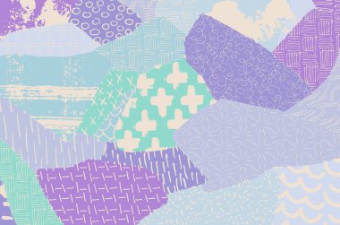 Soyut siyah konturlar, el vektör desen çizdi. Geometrik tarzı Retro soyut desen. Soyut çok renkli geometrik desen.