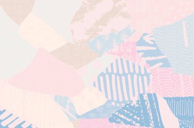 Soyut siyah konturlar, el vektör desen çizdi. Geometrik tarzı Retro soyut desen. Soyut çok renkli geometrik desen.