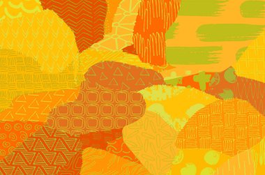 Soyut siyah konturlar, el vektör desen çizdi. Geometrik tarzı Retro soyut desen. Soyut çok renkli geometrik desen.