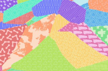 Soyut siyah konturlar, el vektör desen çizdi. Geometrik tarzı Retro soyut desen. Soyut çok renkli geometrik desen.