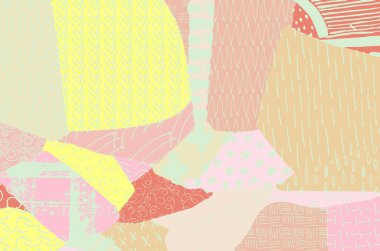 Soyut siyah konturlar, el vektör desen çizdi. Geometrik tarzı Retro soyut desen. Soyut çok renkli geometrik desen.