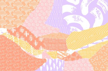 Soyut siyah konturlar, el vektör desen çizdi. Geometrik tarzı Retro soyut desen. Soyut çok renkli geometrik desen.