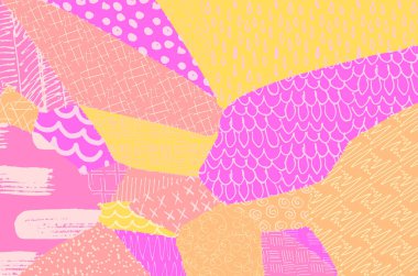 Soyut siyah konturlar, el vektör desen çizdi. Geometrik tarzı Retro soyut desen. Soyut çok renkli geometrik desen.