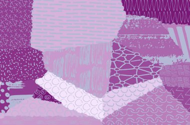 Soyut siyah konturlar, el vektör desen çizdi. Geometrik tarzı Retro soyut desen. Soyut çok renkli geometrik desen.