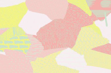 Soyut siyah konturlar, el vektör desen çizdi. Geometrik tarzı Retro soyut desen. Soyut çok renkli geometrik desen.