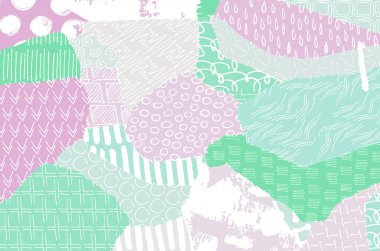 Soyut siyah konturlar, el vektör desen çizdi. Geometrik tarzı Retro soyut desen. Soyut çok renkli geometrik desen.