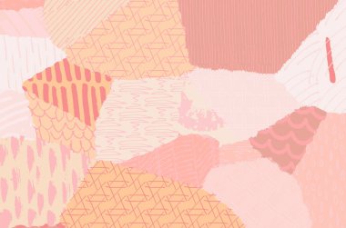 Soyut siyah konturlar, el vektör desen çizdi. Geometrik tarzı Retro soyut desen. Soyut çok renkli geometrik desen.