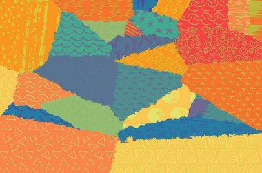 Soyut siyah konturlar, el vektör desen çizdi. Geometrik tarzı Retro soyut desen. Soyut çok renkli geometrik desen.