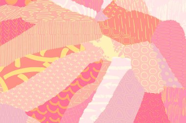 Soyut siyah konturlar, el vektör desen çizdi. Geometrik tarzı Retro soyut desen. Soyut çok renkli geometrik desen.