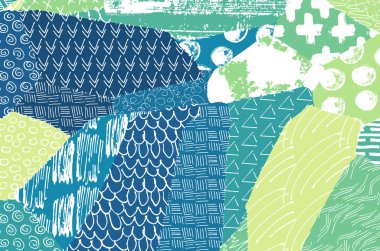 Soyut siyah konturlar, el vektör desen çizdi. Geometrik tarzı Retro soyut desen. Soyut çok renkli geometrik desen.