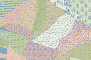 Soyut siyah konturlar, el vektör desen çizdi. Geometrik tarzı Retro soyut desen. Soyut çok renkli geometrik desen.