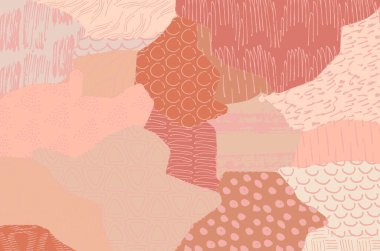 Soyut siyah konturlar, el vektör desen çizdi. Geometrik tarzı Retro soyut desen. Soyut çok renkli geometrik desen.