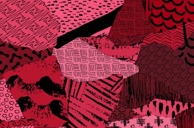 Soyut siyah konturlar, el vektör desen çizdi. Geometrik tarzı Retro soyut desen. Soyut çok renkli geometrik desen.