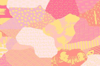 Soyut siyah konturlar, el vektör desen çizdi. Geometrik tarzı Retro soyut desen. Soyut çok renkli geometrik desen.