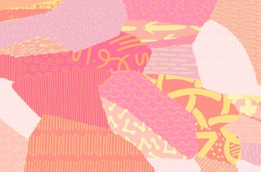 Soyut siyah konturlar, el vektör desen çizdi. Geometrik tarzı Retro soyut desen. Soyut çok renkli geometrik desen.