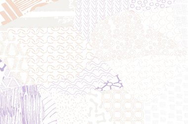 Soyut siyah konturlar, el vektör desen çizdi. Geometrik tarzı Retro soyut desen. Soyut çok renkli geometrik desen.