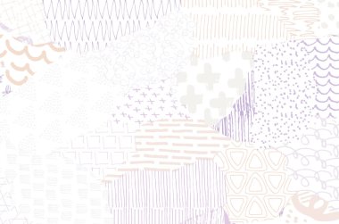 Soyut siyah konturlar, el vektör desen çizdi. Geometrik tarzı Retro soyut desen. Soyut çok renkli geometrik desen.