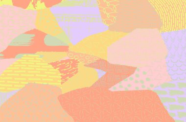 Soyut siyah konturlar, el vektör desen çizdi. Geometrik tarzı Retro soyut desen. Soyut çok renkli geometrik desen.