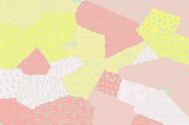 Soyut siyah konturlar, el vektör desen çizdi. Geometrik tarzı Retro soyut desen. Soyut çok renkli geometrik desen.