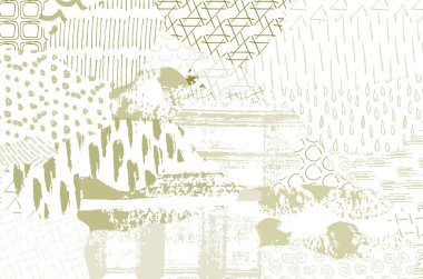 Soyut siyah konturlar, el vektör desen çizdi. Geometrik tarzı Retro soyut desen. Soyut çok renkli geometrik desen.