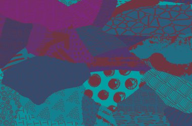 Soyut siyah konturlar, el vektör desen çizdi. Geometrik tarzı Retro soyut desen. Soyut çok renkli geometrik desen.