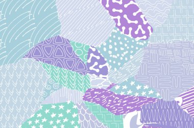 Soyut siyah konturlar, el vektör desen çizdi. Geometrik tarzı Retro soyut desen. Soyut çok renkli geometrik desen.