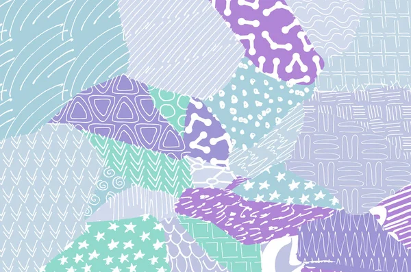 Soyut siyah konturlar, el vektör desen çizdi. Geometrik tarzı Retro soyut desen. Soyut çok renkli geometrik desen.