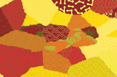 Soyut siyah konturlar, el vektör desen çizdi. Geometrik tarzı Retro soyut desen. Soyut çok renkli geometrik desen.