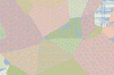 Soyut siyah konturlar, el vektör desen çizdi. Geometrik tarzı Retro soyut desen. Soyut çok renkli geometrik desen.