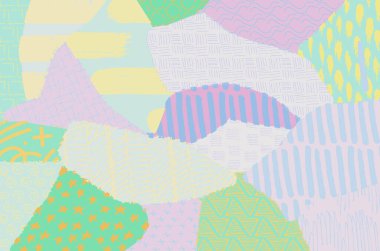 Soyut siyah konturlar, el vektör desen çizdi. Geometrik tarzı Retro soyut desen. Soyut çok renkli geometrik desen.