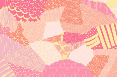 Soyut siyah konturlar, el vektör desen çizdi. Geometrik tarzı Retro soyut desen. Soyut çok renkli geometrik desen.