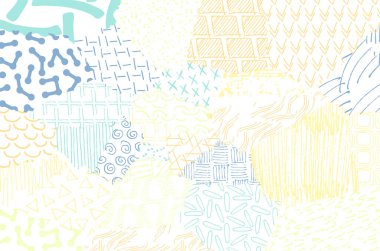 Soyut siyah konturlar, el vektör desen çizdi. Geometrik tarzı Retro soyut desen. Soyut çok renkli geometrik desen.