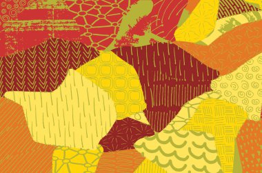 Soyut siyah konturlar, el vektör desen çizdi. Geometrik tarzı Retro soyut desen. Soyut çok renkli geometrik desen.