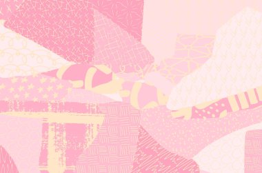 Soyut siyah konturlar, el vektör desen çizdi. Geometrik tarzı Retro soyut desen. Soyut çok renkli geometrik desen.