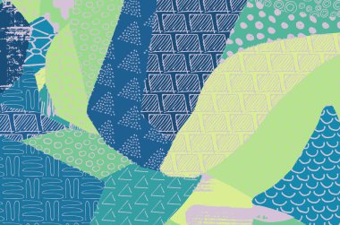 Soyut siyah konturlar, el vektör desen çizdi. Geometrik tarzı Retro soyut desen. Soyut çok renkli geometrik desen.