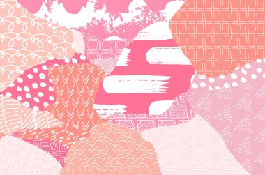 Soyut siyah konturlar, el vektör desen çizdi. Geometrik tarzı Retro soyut desen. Soyut çok renkli geometrik desen.