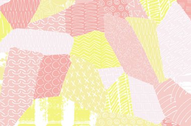 Soyut siyah konturlar, el vektör desen çizdi. Geometrik tarzı Retro soyut desen. Soyut çok renkli geometrik desen.