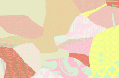 Soyut siyah konturlar, el vektör desen çizdi. Geometrik tarzı Retro soyut desen. Soyut çok renkli geometrik desen.