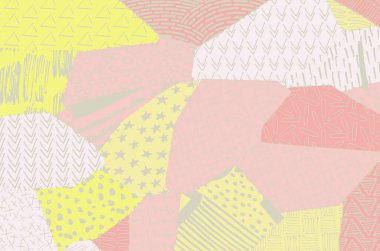 Soyut siyah konturlar, el vektör desen çizdi. Geometrik tarzı Retro soyut desen. Soyut çok renkli geometrik desen.