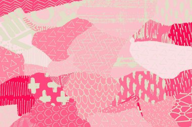 Soyut siyah konturlar, el vektör desen çizdi. Geometrik tarzı Retro soyut desen. Soyut çok renkli geometrik desen.