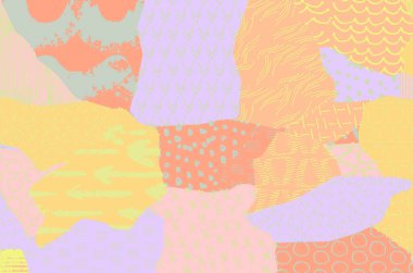 Soyut siyah konturlar, el vektör desen çizdi. Geometrik tarzı Retro soyut desen. Soyut çok renkli geometrik desen.